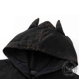 Punk Y2K Cross Wings Print Sleeveless Hoodie