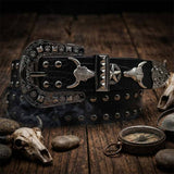 Punk Y2K Western-Style Rivet Bull Star PU Leather Belt | Gthic.com