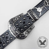 Punk Y2K Western-Style Rivet Bull Star PU Leather Belt