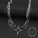 Punk Y2K Wings Star Stainless Steel Clavicle Chain 01 | Gthic.com