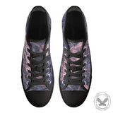 Purple Rose Flower Print Canvas Shoes