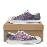 Purple Rose Flower Print Canvas Shoes 02 | Gthic.com