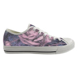 Purple Rose Flower Print Canvas Shoes
