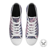 Purple Rose Flower Print Canvas Shoes