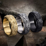 Pyramid Eye of Providence Stainless Steel Spinner Ring