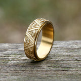 Pyramid Eye of Providence Stainless Steel Spinner Ring | Gthic.com