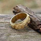 Pyramid Eye of Providence Stainless Steel Spinner Ring | Gthic.com