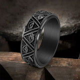 Pyramid Eye of Providence Stainless Steel Spinner Ring | Gthic.com