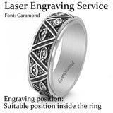 Pyramid Eye of Providence Stainless Steel Spinner Ring