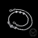 Red Gem-Set Roses Sterling Silver Necklace