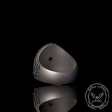 Anillo de plata de ley con diseño floral gótico y circonitas