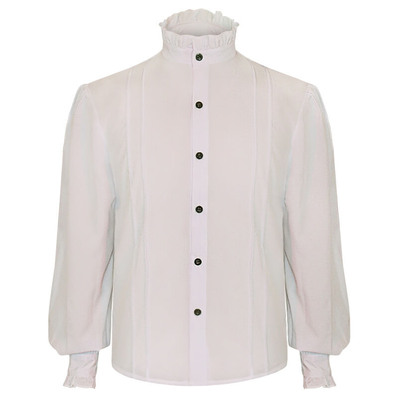 Renaissance Victorian Stand Collar Pleated Pirate Shirt – GTHIC