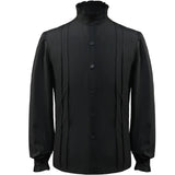 Renaissance Victorian Stand Collar Pleated Pirate Shirt | Gthic.com