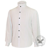 Renaissance Victorian Stand Collar Pleated Pirate Shirt | Gthic.com