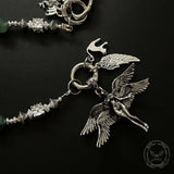 Retro Angel Wings Matte Beaded Alloy Pants Chain | Gthic.com