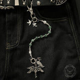 Retro Angel Wings Matte Beaded Alloy Pants Chain
