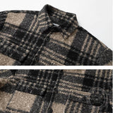 Retro Brown Plaid Lapel Loose Short Jacket Coat