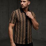 Retro Checkered Knit Casual Short-Sleeve Shirt | Gthic.com