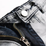 Pantaloni punk da uomo in cotone con stampa teschio patch