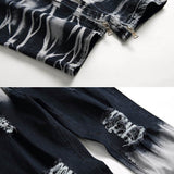 Pantaloni punk da uomo in cotone con stampa teschio patch