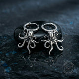 Retro Dark-Style Stainless Steel Octopus Drop Earrings | Gthic.com