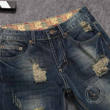 Punk-Hose für Herren aus Baumwolle mit Aufnäher und Totenkopf-Aufdruck