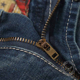 Punk-Hose für Herren aus Baumwolle mit Aufnäher und Totenkopf-Aufdruck