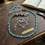 Retro Double-Layer Turquoise Cross Skull Alloy Pants Chain