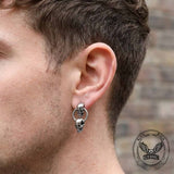 Retro Double Skull Stainless Steel Stud Earrings | Gthic.com