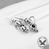 Retro Double Skull Stainless Steel Stud Earrings