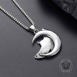 Retro Eagle Moon Stainless Steel Pendant