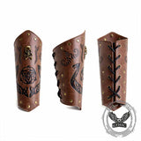Retro Embossed Skull Rivet PU Leather Knight Bracers