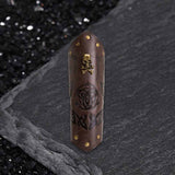 Retro Embossed Skull Rivet PU Leather Knight Bracers