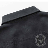 Retro Embroidered Pattern American PU Leather Jacket