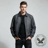 Retro Embroidered Pattern American PU Leather Jacket | Gthic.com