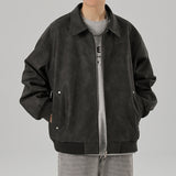 Retro Embroidered Pattern American PU Leather Jacket