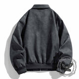 Retro Embroidered Pattern American PU Leather Jacket