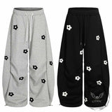 Retro Floral Embroidered Versatile Casual Pants | Gthic.com