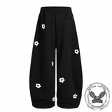 Retro Floral Embroidered Versatile Casual Pants
