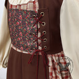 Retro Floral Farm Pastoral Parent-Child Dress Set