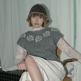 Retro Fringed Edge Patchwork Knitted Bucket Hat