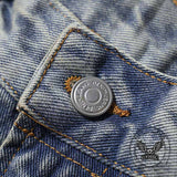 Pantaloni punk da uomo in cotone con stampa teschio patch