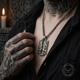 Retro Horus Anubis Stainless Steel Amulet Pendant | Gthic.com