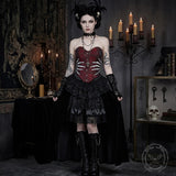 Retro Jacquard Gothic Skeleton Hand Embroidered Tube Top | Gthic.com