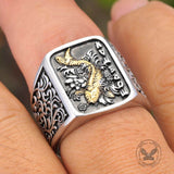 Retro Koi Square Stainless Steel Lucky Ring | Gthic.com
