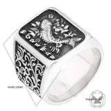 Retro Koi Square Stainless Steel Lucky Ring
