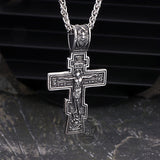 Retro Orthodox Crucifixion Stainless Steel Cross Pendant