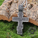 Retro Orthodox Crucifixion Stainless Steel Cross Pendant 02 | Gthic.com