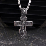 Retro Orthodox Crucifixion Stainless Steel Cross Pendant