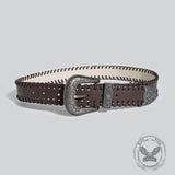 Retro Pattern Brown PU Leather Belt